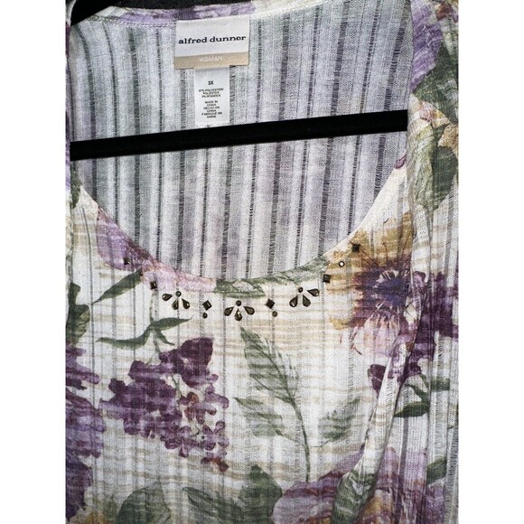 Alfred Dunner Pastel Floral Textured blouse Women's 3XL - Picture 3 of 5